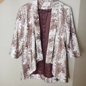 Vintage Designer Alberto Makali Animal Print Open Front Blazer  Size Medium